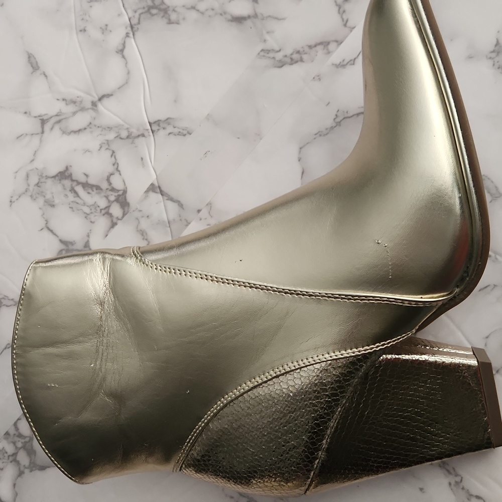 JustFab Metallic Heeled Boots